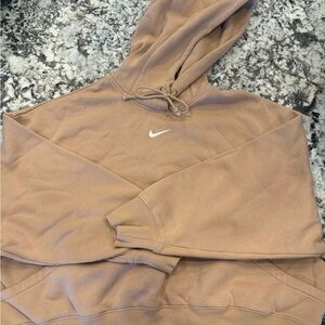 Nike Tan Beige cropped Hoodie - women’s Medium